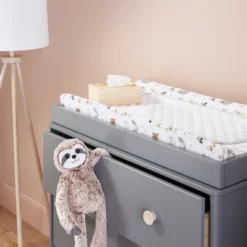 Changing Pad Liner White With Gray Edge - Cloud Island™ 3pk