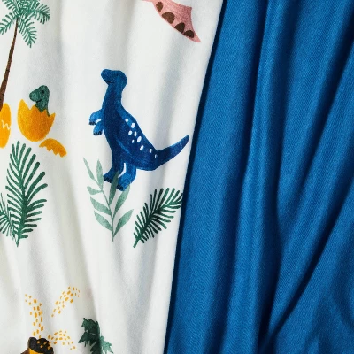 Fitted Jersey Crib Sheet Dino-snore - Solid Blue - 2pk - Cloud Island™ 4 Fitted Jersey Crib Sheet Dino-snore - Solid Blue - 2pk - Cloud Island™ - Image 2