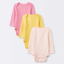 Baby Girls' 3pk Long Sleeve Waffle Bodysuit - Cloud Island™ Pink -My baby GUEST 0519e5ad 7837 43db a325 09c5dbddd3a9
