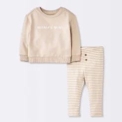 Baby Boys' 2pc Mama's Mini Embroidered Sweatshirt Set - Cloud Island™ Tan -My baby GUEST 0908ab8b a5ef 4805 a872 f1921c8c68d0