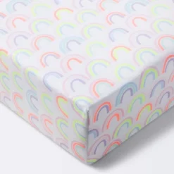 Fitted Crib Sheet Rainbows - Cloud Island™ - White -My baby GUEST 0c97f55d 5372 4e13 8f6f 652a51c03098