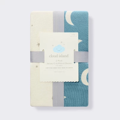 Fitted Jersey Crib Sheet - Moon Stars - 2pk - Cloud Island™ 5 Fitted Jersey Crib Sheet - Moon Stars - 2pk - Cloud Island™ - Image 3