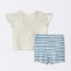 Baby Girls' Soliel Modal T-Shirt & Bike Shorts Set - Cloud Island™ Off-White -My baby GUEST 1621e4ce d08d 404e a9fb f95cd8dfae1f