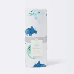 Jersey Knit Reversible Faux Fur Blanket Dinos - Cloud Island™ Blue/Green -My baby GUEST 181d3656 239b 48db 9448 6bf347301b77