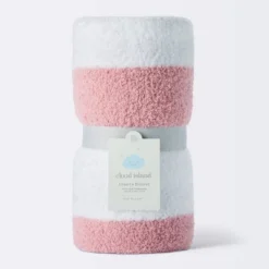 Chenille Stripe Baby Blanket - Dark Pink And White Stripe - Cloud Island™ -My baby GUEST 1eac8331 cb46 469a af1b 7997a0ff89ee