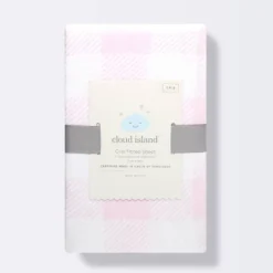 Polyester Rayon Jersey Fitted Crib Sheet - Cloud Island™ Pink Gingham -My baby GUEST 20b2b27f 34e5 4678 9c07 0ebbb79cbcf2