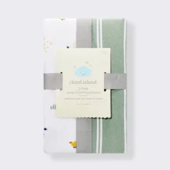 Fitted Jersey Crib Sheet - Safari Stripes - 2pk - Cloud Island™ -My baby GUEST 2549870a ac85 4814 9a11 e3f310639ab3