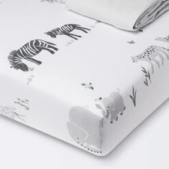 Fitted Jersey Crib Sheet 2pk - Cloud Island™ Two By Two Animals And Solid Gray -My baby GUEST 2a2cca43 adc9 41df 846f a496c4459f3f