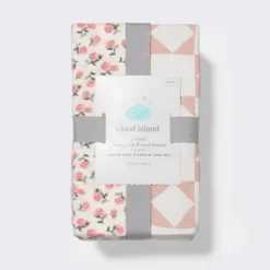 Fitted Jersey Crib Sheet - Ditsy Rose - 2pk - Cloud Island™ -My baby GUEST 2e691647 7c64 4504 a427 1ce9fb76376c