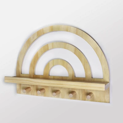 Rainbow Wooden Shelf Natural Wood - Cloud Island™ 3 Rainbow Wooden Shelf Natural Wood - Cloud Island™