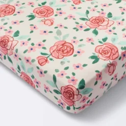 Cotton Fitted Crib Sheet - Large Floral Blooms - Cloud Island™ -My baby GUEST 30de2621 c761 4ffe bf27 cdf206829525