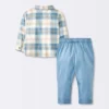 Baby Boys' Flannel Button-Down Top & Pants Set - Cloud Island™ Blue -My baby GUEST 35a3f778 c86f 4768 90a6 56f110d45474