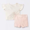 Baby Girls' 2pc Dog Floral T-Shirt Shirt & Bike Shorts Set - Cloud Island™ Cream -My baby GUEST 390b8235 6ecc 4fde bc0b 6f028a20da1a