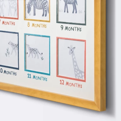 Milestone 4" X 4" Image Opening Picture Frame - Multi Bright With Natural Frame - Cloud Island™ 4 Milestone 4" X 4" Image Opening Picture Frame - Multi Bright With Natural Frame - Cloud Island™ - Image 2