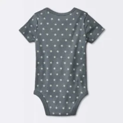 Baby 4pk Short Sleeve Moons Bodysuit - Cloud Island™ Gray