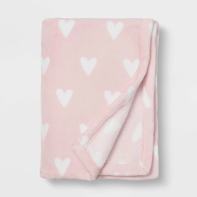 Toddler Bed Plush Blanket - Cloud Island™ Pink Heart 5 Toddler Bed Plush Blanket - Cloud Island™ Pink Heart - Image 3