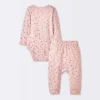 Baby Girls' 2pc Stars Wide Ribbed Long Sleeve Top & Pants Set - Cloud Island™ Pink -My baby GUEST 47c41de6 150b 47d2 8c81 082b4945bbaa