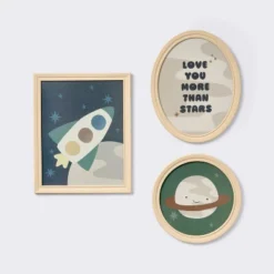 3pk Space Framed Wall Art - Cloud Island™ -My baby GUEST 4a57625d 21f6 4b5e b7cc d18c098e0c0f