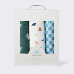 Muslin Swaddle Baby Blanket - Dino Check - 3pk - Cloud Island™ -My baby GUEST 54169e0c 1d1d 4752 b234 038a54516cf2