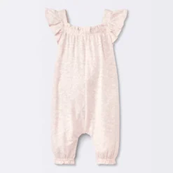 Baby Girls' Floral Modal Jersey Long Legged Romper - Cloud Island™ Pink