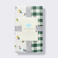 Fitted Jersey Crib Sheet -Floral Gingham Green - 2pk - Cloud Island™ -My baby GUEST 59e45b66 4d3c 4acf a0ea 1ebd6b5791ba