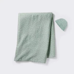 Hospital Muslin Swaddle And Hat Gift Set - 2ct - Green - Cloud Island™ -My baby GUEST 5c9b3fa2 d1e7 4c7d 85f1 e315a40c1f90