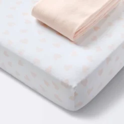 Jersey Fitted Crib Sheet - Pink Hearts And Solid Pink - 2pk - Cloud Island™ 9 Jersey Fitted Crib Sheet - Pink Hearts And Solid Pink - 2pk - Cloud Island™ -My baby GUEST 5f307d03 734a 4ea2 9ca6 6230cb06c9e1
