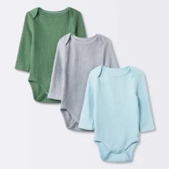 Baby 3pk Long Sleeve Waffle Bodysuit - Cloud Island™ Green -My baby GUEST 626a23c7 fc27 457d bd2d c3218dcbb939