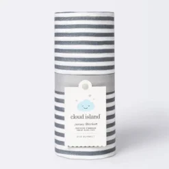 Jersey Swaddle Blanket Stripe - Cloud Island™ White/Gray -My baby GUEST 6392004a a600 44b6 82ec 73dbf1c3e734