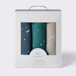 Muslin Swaddle Baby Blanket - Cool Metallic - 3pk - Cloud Island™ -My baby GUEST 680d0ea9 d964 4b15 8100 4e6cac93e487