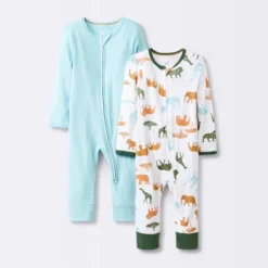 Baby Boys' 2pk Safari Animals Zip Romper - Cloud Island™ -My baby GUEST 6a050ea2 182d 407e b259 1392e197dbb6