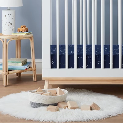 Fitted Crib Sheet Constellation - Cloud Island™ Navy 3 Fitted Crib Sheet Constellation - Cloud Island™ Navy