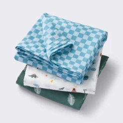 Muslin Swaddle Baby Blanket - Dino Check - 3pk - Cloud Island™ -My baby GUEST 7373c5e7 b591 4896 bd09 ad64ddc08b0a