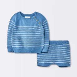 Baby Boys' Striped Sweater Set - Cloud Island™ Blue -My baby GUEST 7aae24ea 68dc 4b2c 8b48 9df674b887f8