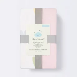 Fitted Playard Jersey Sheet - Cloud Island™ Hearts/Pink 2pk -My baby GUEST 830319a3 535f 471f 91fe 29d48c478872