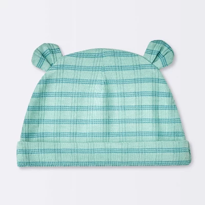 Baby Boys' Jacquard Checkered Romper & Hat - Cloud Island™ Blue 4 Baby Boys' Jacquard Checkered Romper & Hat - Cloud Island™ Blue - Image 2