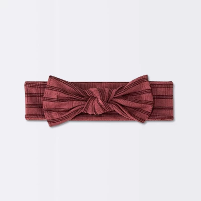 Baby Girls' Jacquard Checkered Romper & Headband - Cloud Island™ Burgundy 4 Baby Girls' Jacquard Checkered Romper & Headband - Cloud Island™ Burgundy - Image 2