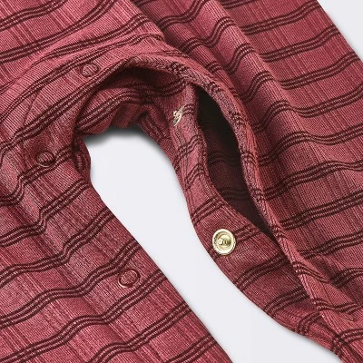 Baby Girls' Jacquard Checkered Romper & Headband - Cloud Island™ Burgundy 5 Baby Girls' Jacquard Checkered Romper & Headband - Cloud Island™ Burgundy - Image 3