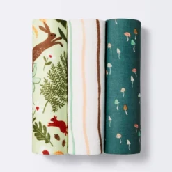 Muslin Swaddle Blanket Fauna - Pink/Green/Tan - 3pk - Cloud Island™ -My baby GUEST 8818075f 4502 488c ad47 41d9db576868