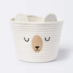 Small Tapered Round Coiled Rope Round Basket Sleepy Bear - Cloud Island™ -My baby GUEST 89660235 cf7c 4521 b5e1 187fbb70664a