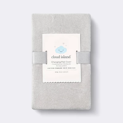 Velvet Spandex Changing Pad Cover - Light Gray - Cloud Island™ 4 Velvet Spandex Changing Pad Cover - Light Gray - Cloud Island™ - Image 2