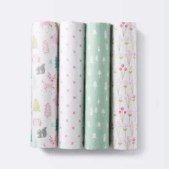 Flannel Baby Blankets Forest Frolic 4pk - Cloud Island™ Pink -My baby GUEST 8debf947 d47b 4158 9d0b 5062673b1511