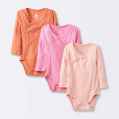 Baby Girls' 3pk Side Snap Long Sleeve Bodysuit - Cloud Island™ Pink -My baby GUEST 8e365317 72c7 488b 8aa0 86f1f99ab580