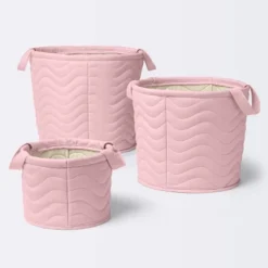 Quilted Fabric Small Round Storage Basket - Light Pink - Cloud Island™ -My baby GUEST 907895a6 dfe9 415c abe2 fbffea3e20d5 1