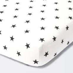 Flannel Fitted Crib Sheet Stars - Cloud Island™ - Cream/Black -My baby GUEST 93a57524 5492 4797 9c4e b544f03e5146