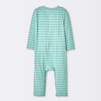 Baby Boys' Jacquard Checkered Romper & Hat - Cloud Island™ Blue 3 Baby Boys' Jacquard Checkered Romper & Hat - Cloud Island™ Blue