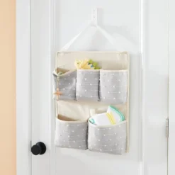 Wall Hanging Storage With Slub Stitching - Gray - Cloud Island™
