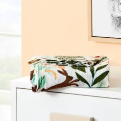 Muslin Swaddle Blanket Fauna - Pink/Green/Tan - Cloud Island™