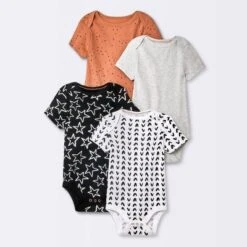 Baby 4pk Short Sleeve Bodysuit - Cloud Island™ Black -My baby GUEST 986eeffa 7096 4680 beb8 1fb2052ac481