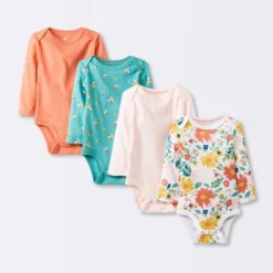 Baby Girls' 4pk Long Sleeve Bodysuit - Cloud Island™ Floral -My baby GUEST a26d0fc4 a22a 4ecb a6cb 9b713d268e3f